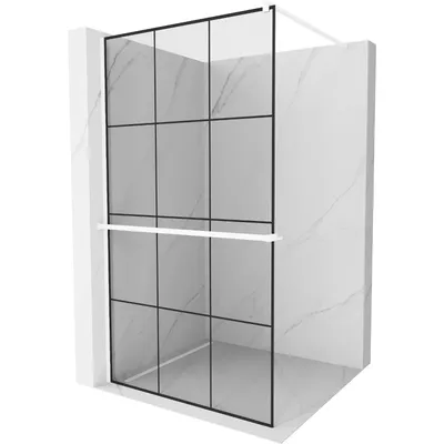 Zdjęcie produktu dla Mexen Kioto+ Ścianka Prysznicowa Walk-in 110x200 cm Czarny/Biały