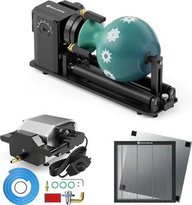 Produktbild von SCULP FUN S9 Zubehör Kit: RA PRO MAX Rotationswalze, Air Assist Kit mit Düse, Honeycomb Arbeitstisch 400*400mm