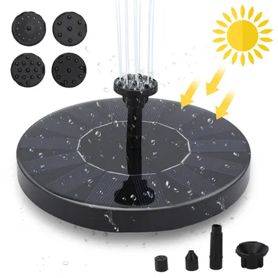 Image de Jiubiaz Fontaine solaire Pompes de jardin Pompe solaire Pompe à eau Pompe de bassin Pompe flottante Terrasse Réservoir à poissons