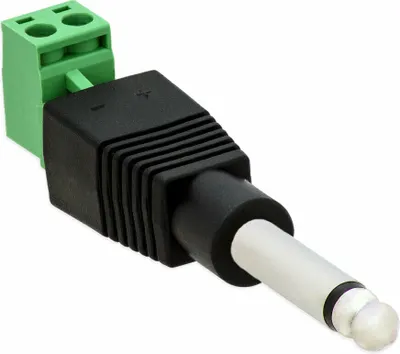 Produktbild von Klinkenstecker 6,35mm Adapter > Terminalblock 2 Pin Schraub Klemme 2-Teilig Mono[1x Stecker]