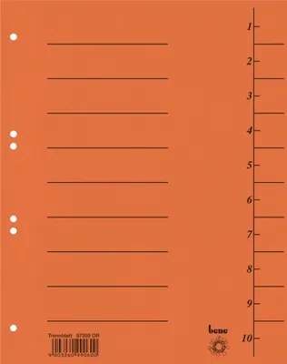 Produktbild von Trennblatt 97300OR A4 Karton orange 100 Stück Packung mit 10 Stück