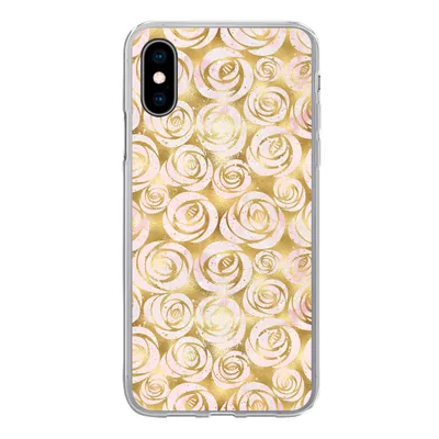Produktbild von MuchoWow® Handyhülle Schutzhülle Hülle für iPhone X Marmor - Gold - Rosen - Muster Silikon Softcase Handy Hülle - Handyhülle