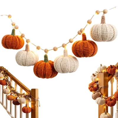 Zdjęcie produktu dla Elzusha - Girlanda na Halloween, robiona na drutach, idealna do drzwi wejściowych i kominka