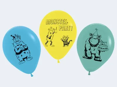Produktbild von 7 Luftballons Monster 30cm heliumgeeignet