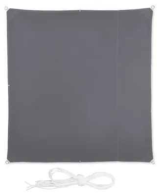 Image de Tente d'ombrage carrée Relaxdays, hydrofuge, protection UV, avec cordes de tension, pour terrasse ou balcon, L x P : 2 x 2 m, gris
