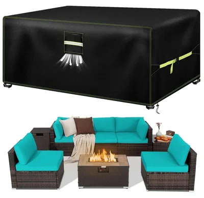 Productafbeelding van Tuinmeubelbeschermer, 213x132x74 cm, waterdicht, winterbestendig, 600D Oxford met ventilatieopeningen