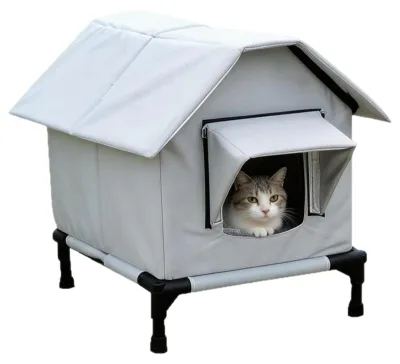 Immagine prodotto di Solidchoice - Casetta per gatti da esterno, resistente alle intemperie e isolata, con doppia porta