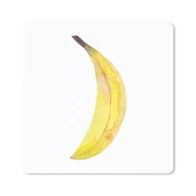 Produktbild von MuchoWow® Mauspad Mousepad Banane - Aquarell - Weiß 30x30 cm - Mousepads - Maus Mat - Pad - Mausunterlage - Gaming