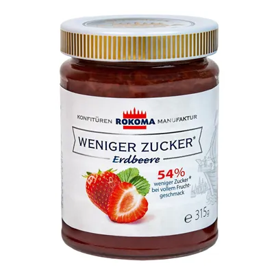 Produktbild von Rokoma Erdbeer-Fruchtaufstrich - weniger Zucker 12x315g