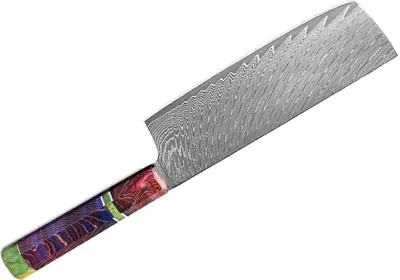 Produktbild von Cleaver Damaskus Küchenmesser, das Metzgermesser Hackbeil und Messer mit scharfer Klinge und unikatem Griff