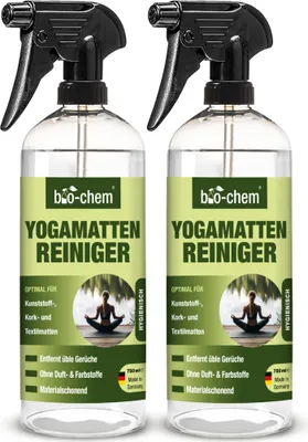Produktbild von bio-chem Yogamatten-Reiniger - 2x 750 ml - für Kunststoff- Kork und Textilmatten Sportmatten Bodenmatten