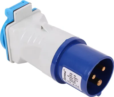 A close-up studio shot of an electrical adapter.