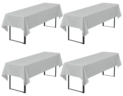 4 Biertafelkleden 260x110 cm, lichtgrau, blickdicht, Polyester, waschbar