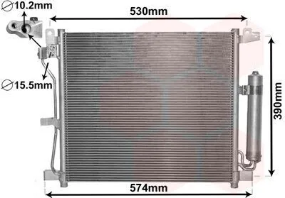 Produktbild von VAN WEZEL 13005403 Kondensator Klimaanlage Klimakondensator für NISSAN JUKE (F15) +Trockner