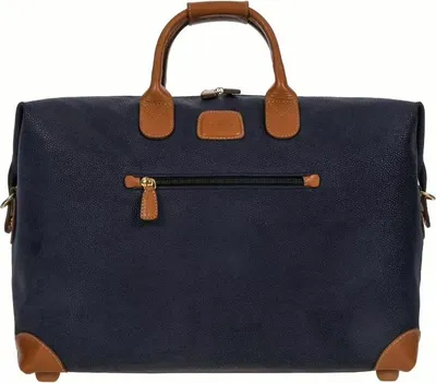 A studio shot of a duffel bag.