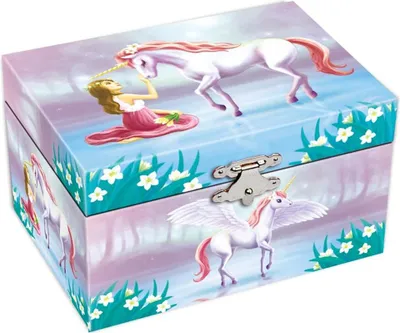 Produktbild von Harlekijn Schmuckkästchen Spieluhr Einhorn Mädchen Schmuckdose Holz