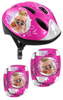 Immagine prodotto di Barbie 5 pezzi protezione pattini rosa/bianco taglia S