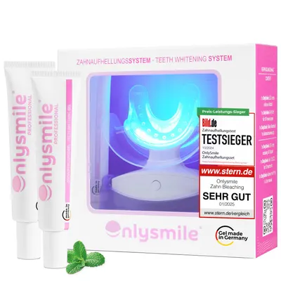 Image de Kit de blanchiment dentaire OnlySmile "Whiten & Refill" – comprenant un kit de blanchiment dentaire avec 2 flacons de gel de recharge