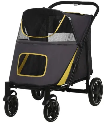 Immagine prodotto di Carrello per cani pieghevole | Colore: Grigio scuro, Nero | Dimensioni: 65x112x100 cm