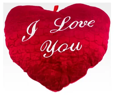 Produktbild von Rotes Herzkissen 34 cm mit Aufschrift 'I love you'