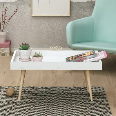 Produktbild von Skye Decor, Cross, Couchtisch, Weiß, 100 % MELAMINBESCHICHTETE SPANPLATTEN, 80 x 45 x 48,8 cm