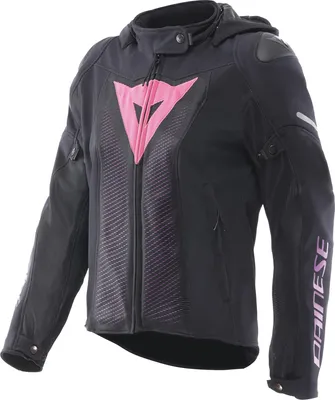 Immagine prodotto di Giacca da moto in tessuto Dainese Super Sprint Air da donna, nera/rosa, taglia 40