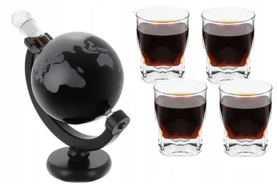 Image de Globus DeLuxe Décanteur à whisky avec 4 verres