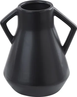 Produktbild von BELIANI Keramikvase schwarz 30 cm minimalistisches dekoratives Accessoire