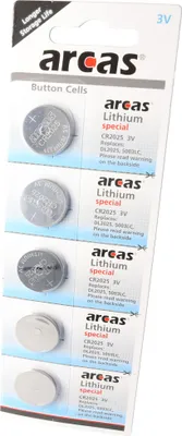 Produktbild von Arcas Batterie Lithium CR2025 5 St. - Batterie - CR2025