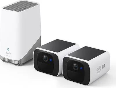 Immagine prodotto di Eufy SoloCam S220, telecamera di sicurezza IP, per interni ed esterni, senza fili, per soffitto/parete, bianco, cubo