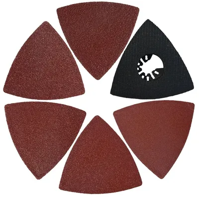 Produktbild von 51-teiliges Dreieck-Schleifpapier-Set 80mm mit Klettverschluss 60-240 Grit