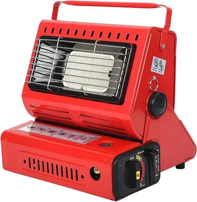 Productafbeelding van Elektrische Ruimteverwarmer - Terrasverwarmer Buiten - Buiten Verwarmen - Twee Warmtestanden - 25.3 x 28.7 x 25.3 cm - Rood