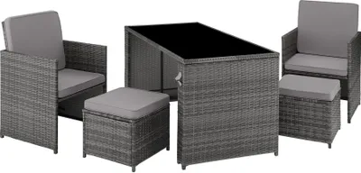 Produktbild von tectake Rattan Sitzgruppe - UV-beständiges Polyrattan, Wasserabweisende Polster