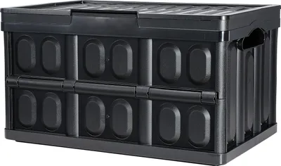 Obrázek produktu pro SucceBuy Skládací úložné kontejnery s víkem, 45 l, balení 3 ks, skládací plastové boxy s držadly, odolné pro oblečení, hračky, knihy, svačiny, boty, potraviny