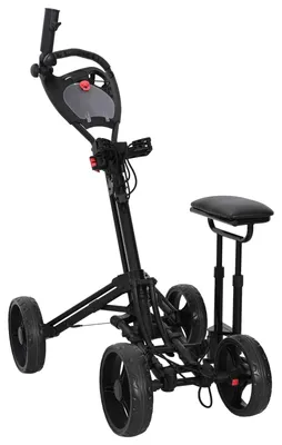 Produktbild von Golf-Dolly mit Sitz Schwarz Aluminium Klappbar