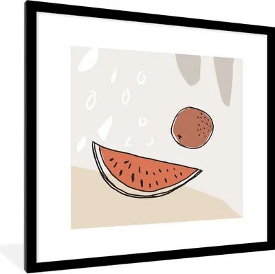 Produktbild von MuchoWow® Gerahmtes Poster Sommer - Melone - Kokosnuss 40x40 cm - Poster mit Schwarzem Bilderrahmen Wandposter Rahmen Foto Bilder - Poster - Plakat im Rahmen