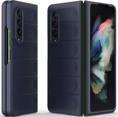 Produktbild von Handyhülle für Samsung Galaxy Z Fold 3 5G Hartes PC Matt Stossfest Anti-rutsch Hülle Dunkelblau