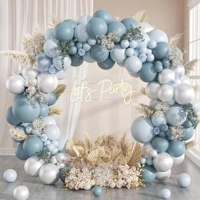 Produktbild von Luftballon Girlande Blau Macaron 133 Stück für Geburtstag & Hochzeit
