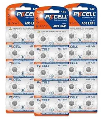 Zdjęcie produktu dla Baterie guzikowe LR41 AG3 alkaliczne do zegarka 30 sztuk