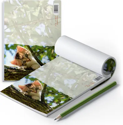 Produktbild von itenga Notizblock Katze DIN A6 quer 50 Blatt