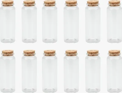 Produktbild von Apothekerflaschen mit Korken 12 Stück ca. 12,5x4,5cm | Deko Glasflaschen