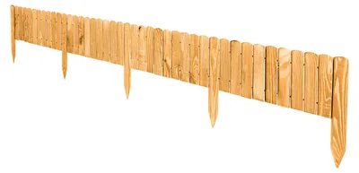 Produktbild von Garronda Beeteinfassung Holz Rollzaun Gartenzaun imprägniert Flexibler Rollborder Rasenkante Palisade Umzäunung für Garten Länge: 200 cm GD-0046 (Hellbraun, Höhe: 10 cm)