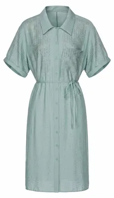 Produktbild von Damen Maxi-Kleid blau Größe L mit glänzendem Muster, Taillengürtel und Strasssteinen