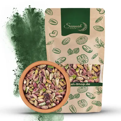 Produktbild von Sunnah Shop® Pistazien ohne Schale 500g | Pistazienkerne geschält - Ungeröstet - Ungesalzen | 100% Natürliche Pistazien Ungesalzen | Vegan Protein