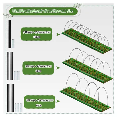 Produktbild von Folientunnel für Hochbeetabdeckung, 30 Stück Pflanztunnelbögen für Hochbeete, Gewächshausreifen zur Abdeckung von Pflanzen im Garten