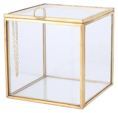 Obrázok produktu pre Gold Edge Geometric Glass Plant Planter Succulent Plants Container Home Landscape Decoration