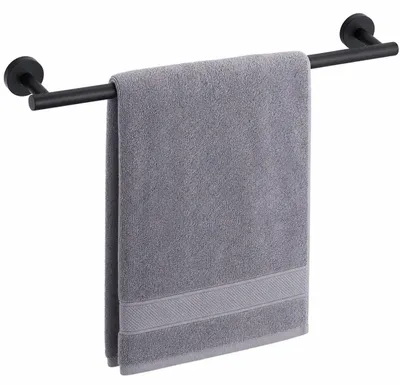 Zdjęcie produktu dla Ręcznikowniki ze stali nierdzewnej, 60 cm - montaż na ścianie - matowy, czarny kolor