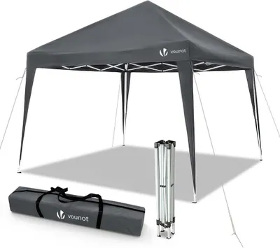 Produktbild von VOUNOT® Pavillon 3x3m mit 4 Sandsäcken, Pop Up Faltpavillon, Faltbar Gartenzelt Partyzelt, Grau