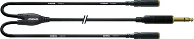 Image de Cordial CFY 0.3 VYY, 2 x 3.5mm, Femelle, 6.35mm, Mâle, 0.3 m, Noir