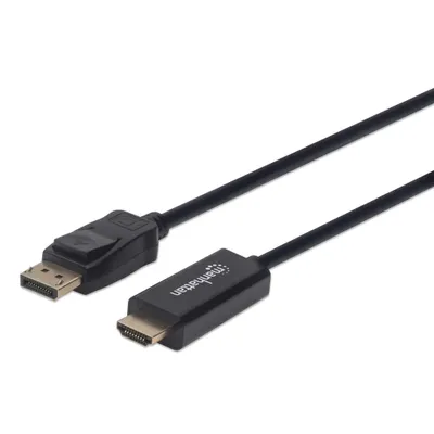 Produktbild von MANHATTAN 1080p DisplayPort auf HDMI-Kabel schwarz 1m